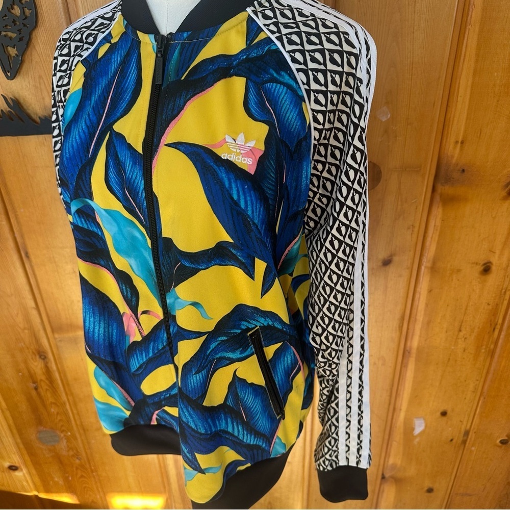 Adidas x Farm Rio Yellow Blue Tropical Track Jacket - Picture 4 of 7